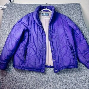 Vintage S-kimo by Susies Casuals Womens Large Purple Quilted Puffer Jacket  80s